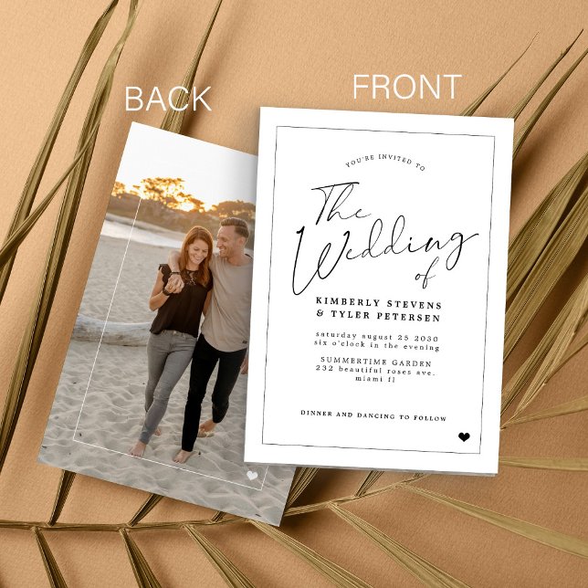 Minimalistische Hochzeit mit moderner Kalligrafie Einladung (Von Creator hochgeladen)