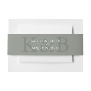 Minimalistische Hochzeit mit moderner Sage Green M Einladungsbanderole