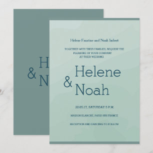 Minimalistische Hochzeit mit türkisblauem Wasser Einladung