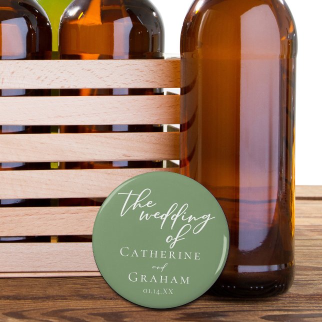 Minimalistische Hochzeit mit weißer Schrift Flaschenöffner (Von Creator hochgeladen)