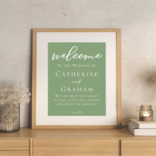 Minimalistische Hochzeit mit weißer Schrift Poster