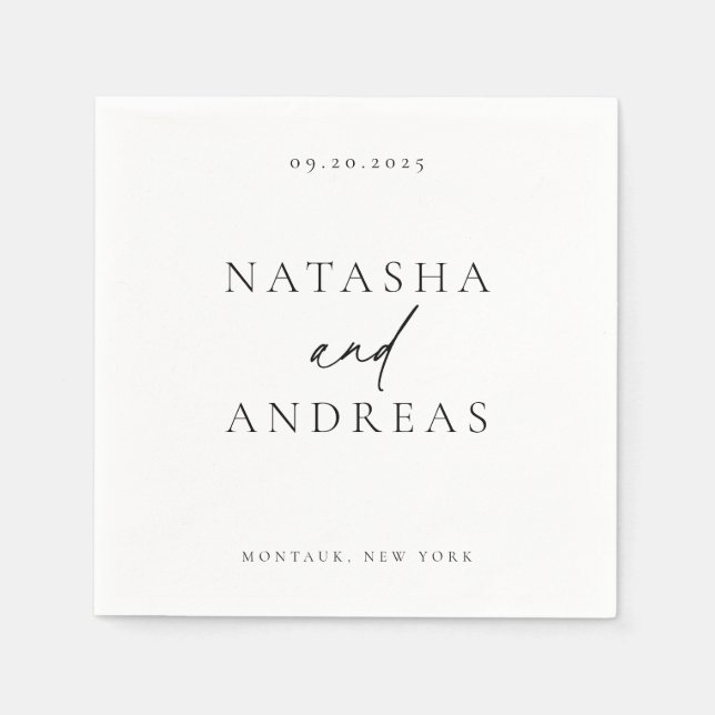 Minimalistische Hochzeit mit zeitgenössischem Chic Serviette (Vorderseite)