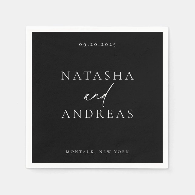 Minimalistische Hochzeit mit zeitgenössischem Chic Serviette (Vorderseite)