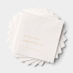 Minimalistische Hochzeit mit zeitgenössischem Chic Servietten Mit Folie