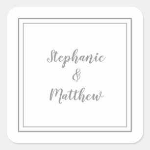 Minimalistische Hochzeit Moderner Gefallen Vielen Quadratischer Aufkleber