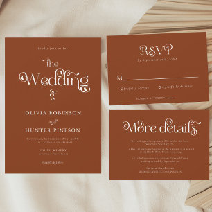 Minimalistische Hochzeit moderner Typografie-Fotos Einladung