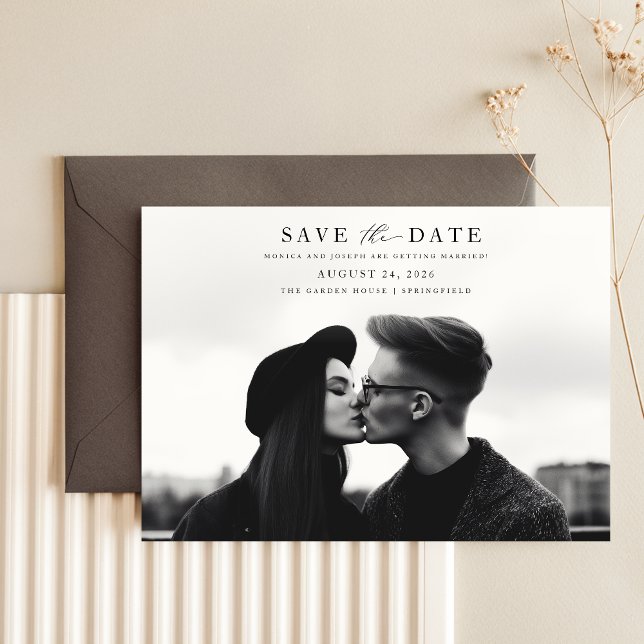 Minimalistische Hochzeit moderner Typografie-Fotos Save The Date (Von Creator hochgeladen)