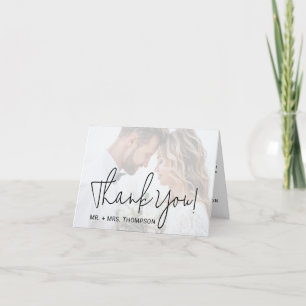 Minimalistische Hochzeit Modernes, stilvolles Foto Dankeskarte