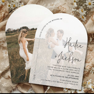Minimalistische Hochzeit Modernes, stilvolles Foto Einladung