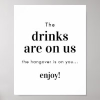 Minimalistische Hochzeit Open Bar Sign | Funny Bar