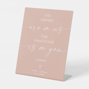 Minimalistische Hochzeit Open Bar Sign   Funny Ope Sockelschild