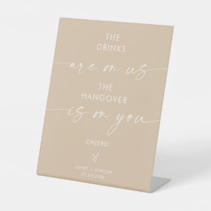 Minimalistische Hochzeit Open Bar Sign Modernes Sockelschild