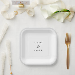 Minimalistische Hochzeit Pappteller