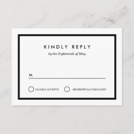 Minimalistische Hochzeit RSVP Karte