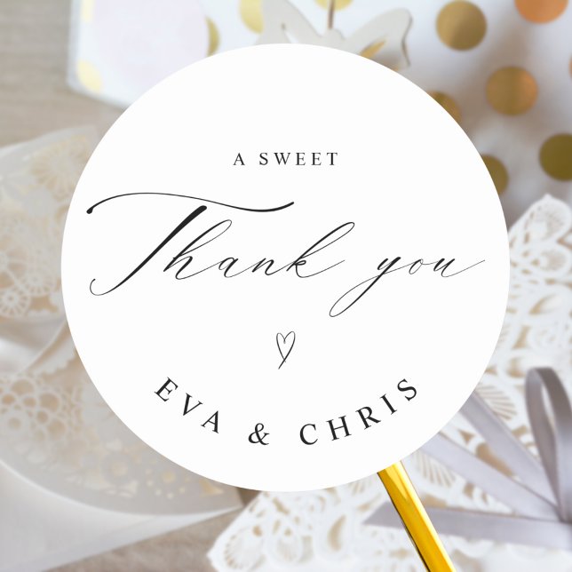 Minimalistische Hochzeit Runder Aufkleber (Von Creator hochgeladen)