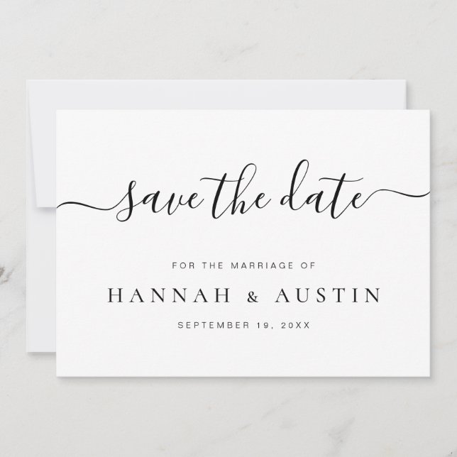 Minimalistische Hochzeit Save the Date (Vorderseite)