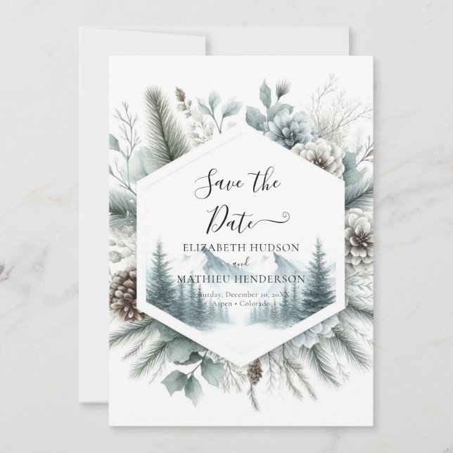 Minimalistische Hochzeit Save The Date (Vorderseite)