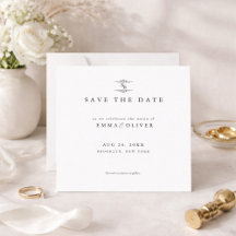 Minimalistische Hochzeit schwarz & weiß Save the D