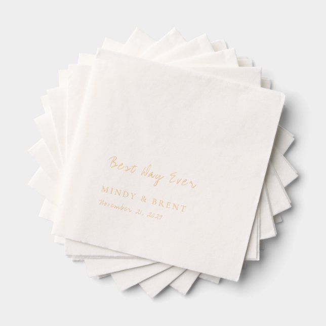 Minimalistische Hochzeit Servietten Mit Folie (Insitu (Gestapelt))