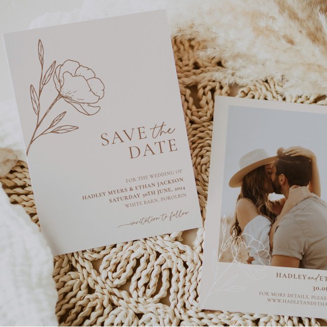 Minimalistische Hochzeit Speichern Sie das Datum b Save The Date (Von Creator hochgeladen)