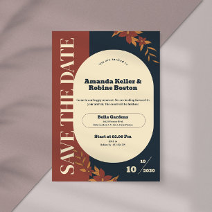 Minimalistische Hochzeit speichern Sie das Datum Einladung
