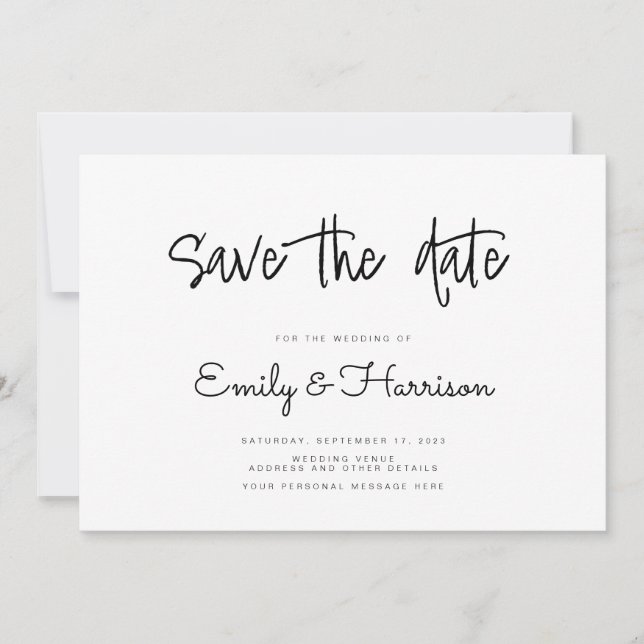 Minimalistische Hochzeit Speichern Sie die Datumsk Save The Date (Vorderseite)