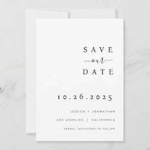 Minimalistische Hochzeit speichert das Datum der E Save The Date