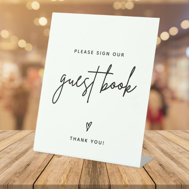 Minimalistische Hochzeit | Unser Gästebuch untersc Sockelschild (Von Creator hochgeladen)