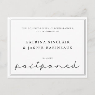 Minimalistische Hochzeit verschoben Ankündigungspostkarte