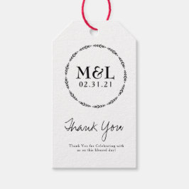 Minimalistische Hochzeit Vielen Dank, dass Sie Grü Geschenkanhänger