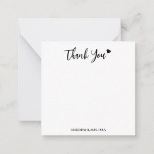 Minimalistische Hochzeit Vielen Dank für Ihr neues Mitteilungskarte