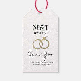 Minimalistische Hochzeit Vielen Dank Imitate Gold  Geschenkanhänger