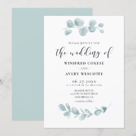 Minimalistische Hochzeit von Aquarellen Einladung