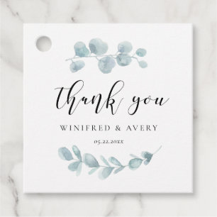 Minimalistische Hochzeit von Aquarellen Geschenkanhänger