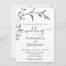 Minimalistische Hochzeit von Grün und Weiß