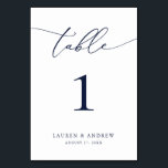 Minimalistische Hochzeit von Navy Blue | Event Cus Tischnummer<br><div class="desc">(**BITTE BEACHTEN SIE: Um zu bestellen,  passen Sie einfach Ihre Tischnummer (und Name/Datum) an und fügen Sie jede Nummer einzeln in Ihren Warenkorb ein. Dann Karo raus,  sobald du fertig bist.) Schön,  elegant,  modern und minimalistisch,  Tischnummer-Karte. Vollständig anpassbar mit Ihren Namen (oder Ereignisname) und Datum.</div>