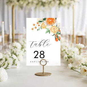 Minimalistische Hochzeit von Wasserfarben Tischnummer