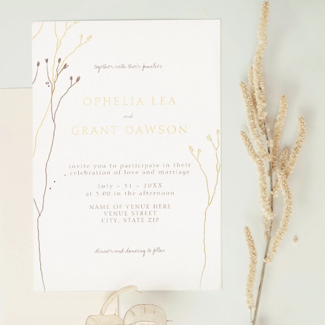 Minimalistische Hochzeit von Wildgras Folieneinladung (Von Creator hochgeladen)