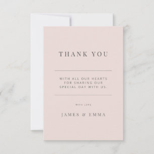 Minimalistische Hochzeit Warmes Erröten Dankeskarte