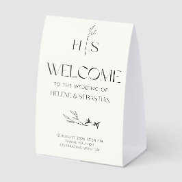 Minimalistische Hochzeit Willkommensschild – Elega Tischaufsteller