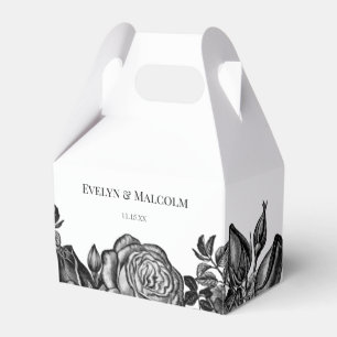 Minimalistische Hochzeit zwischen Schwarz und Weiß Geschenkschachtel