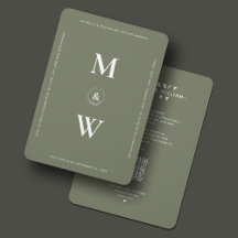 Minimalistische Hochzeitbudget Monogram Sage Moder