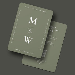 Minimalistische Hochzeitbudget Monogram Sage Moder Save The Date