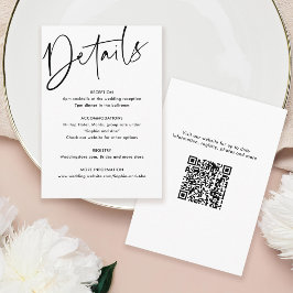 Minimalistische Hochzeitdetails Begleitkarte