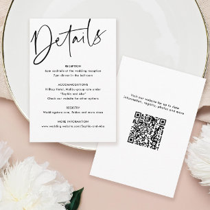 Minimalistische Hochzeitdetails Begleitkarte