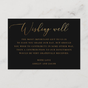 Minimalistische Hochzeiten in Schwarz und Gold - g Begleitkarte