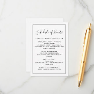 Minimalistische Hochzeitkarte Begleitkarte