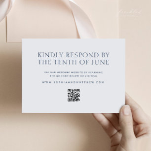 Minimalistische Hochzeitkarte mit QR-Code RSVP Karte