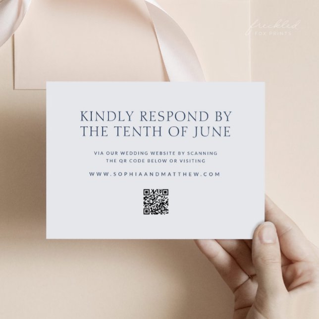 Minimalistische Hochzeitkarte mit QR-Code RSVP Karte (Minimalist Wedding RSVP Card with QR code)
