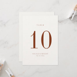 Minimalistische Hochzeitkarte Tischnummer